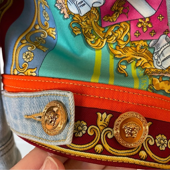 NWT VERSACE Mixed Media Denim Jacket - Picture 5 of 16